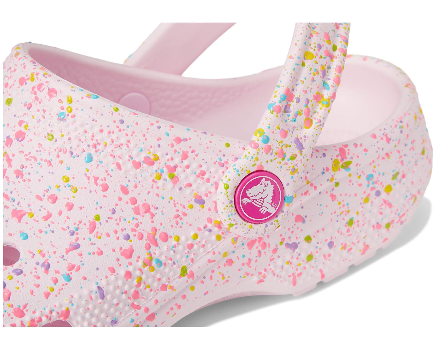 Unisex Crocs Kids Classic Clogs with Patterns and Graphics Pink Milk/Multi