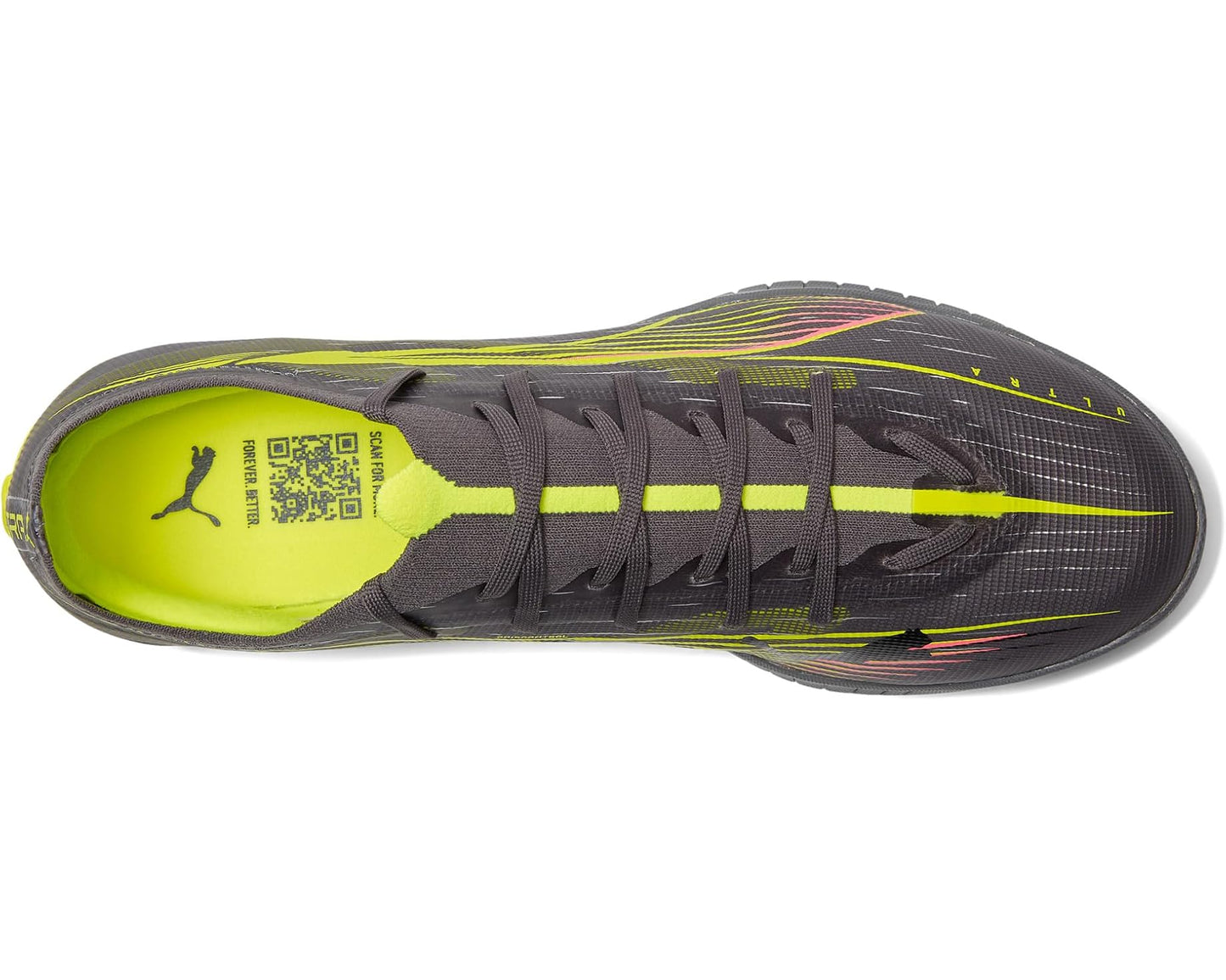Men's PUMA Ultra 5 Match Turf Trainer Soccer Cleats Matte Aged Silver-Yellow Alert-Puma Aged Silver