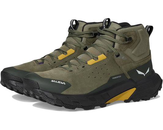 Men's SALEWA Pedroc 2 Leather Mid Ptx Faded Green/Dark Olive