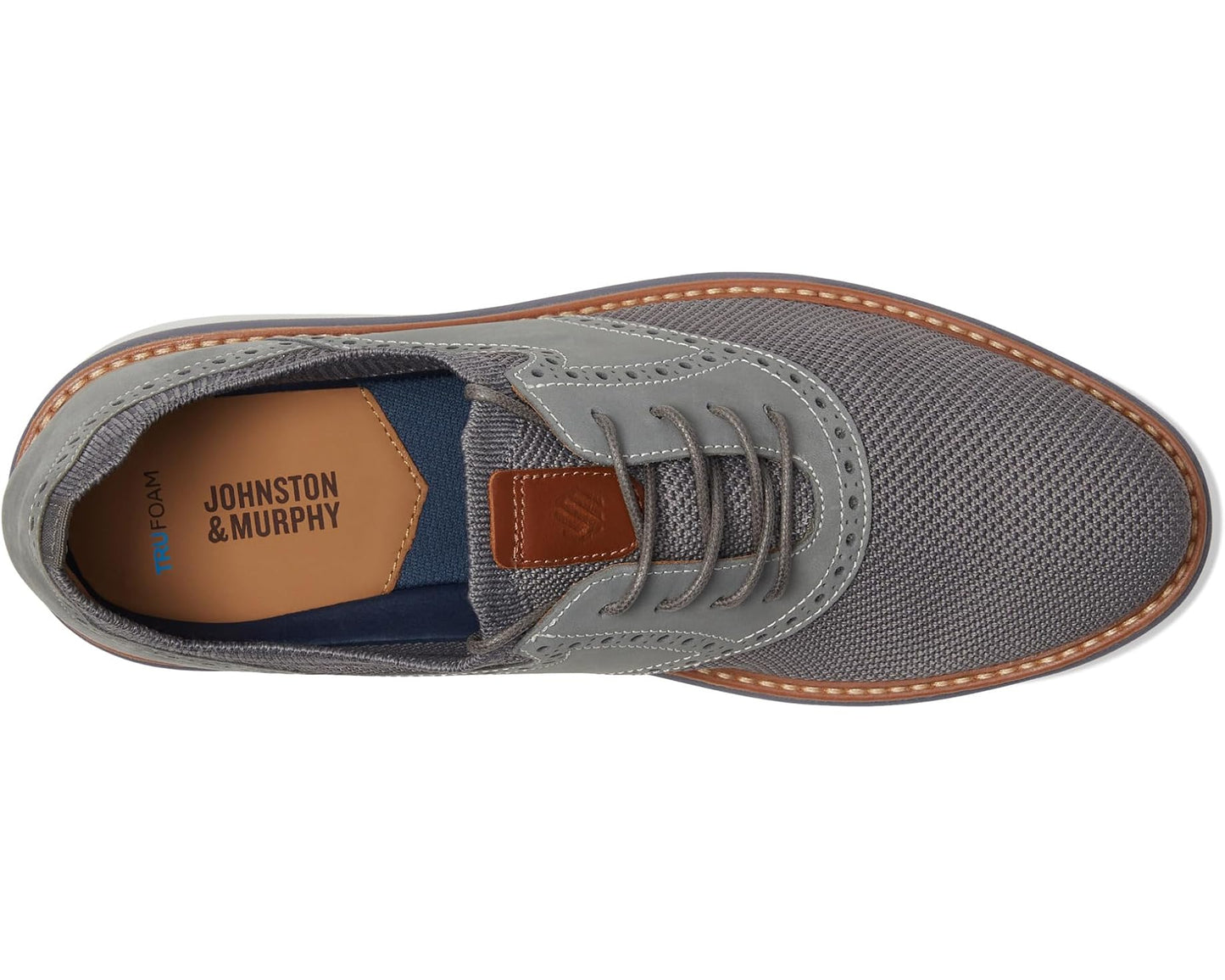 Men's Johnston & Murphy Braydon Knit Saddle Gray Knit/Nubuck