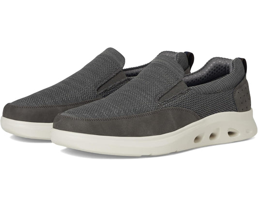 Men's Nunn Bush Ponte Knit Moc Toe Slip-On Sneakers Hybrid Casual Lightweight Athletic Style Loafer Gray
