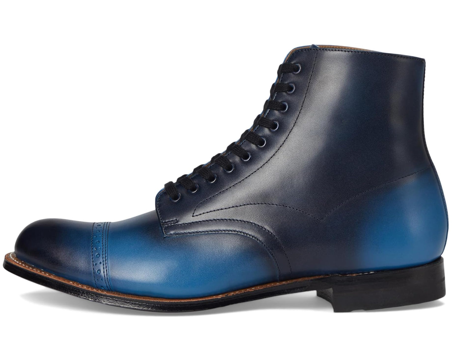 Men's Stacy Adams Madison Cap Toe Lace-Up Boots Blue