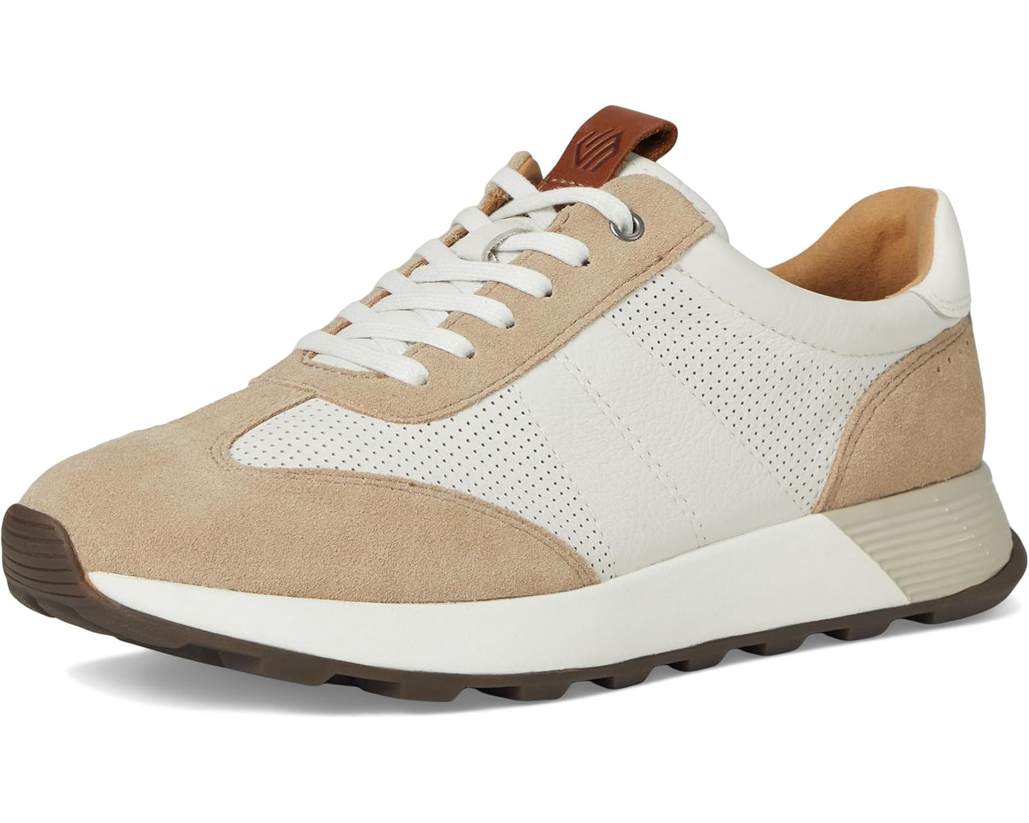 Men's Johnston & Murphy Kinnon T-Toe Sand Suede/White Full Grain