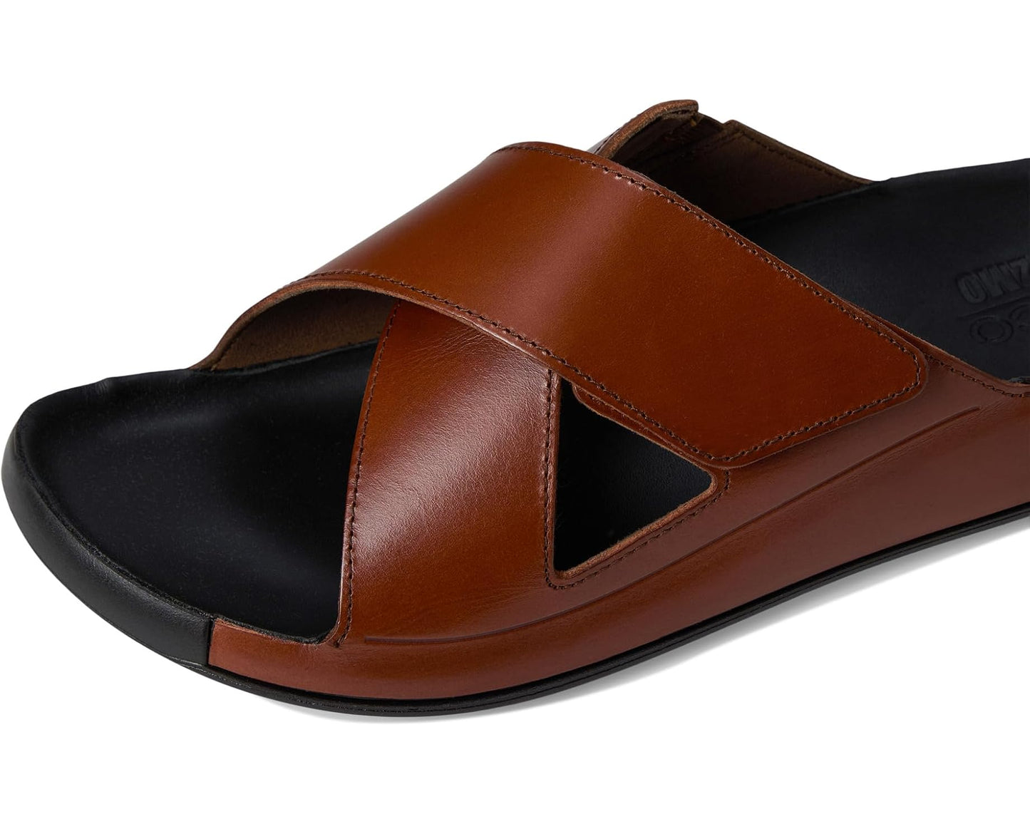 Men's ECCO Cozmo Two Band Cross Slide Sandal Cognac