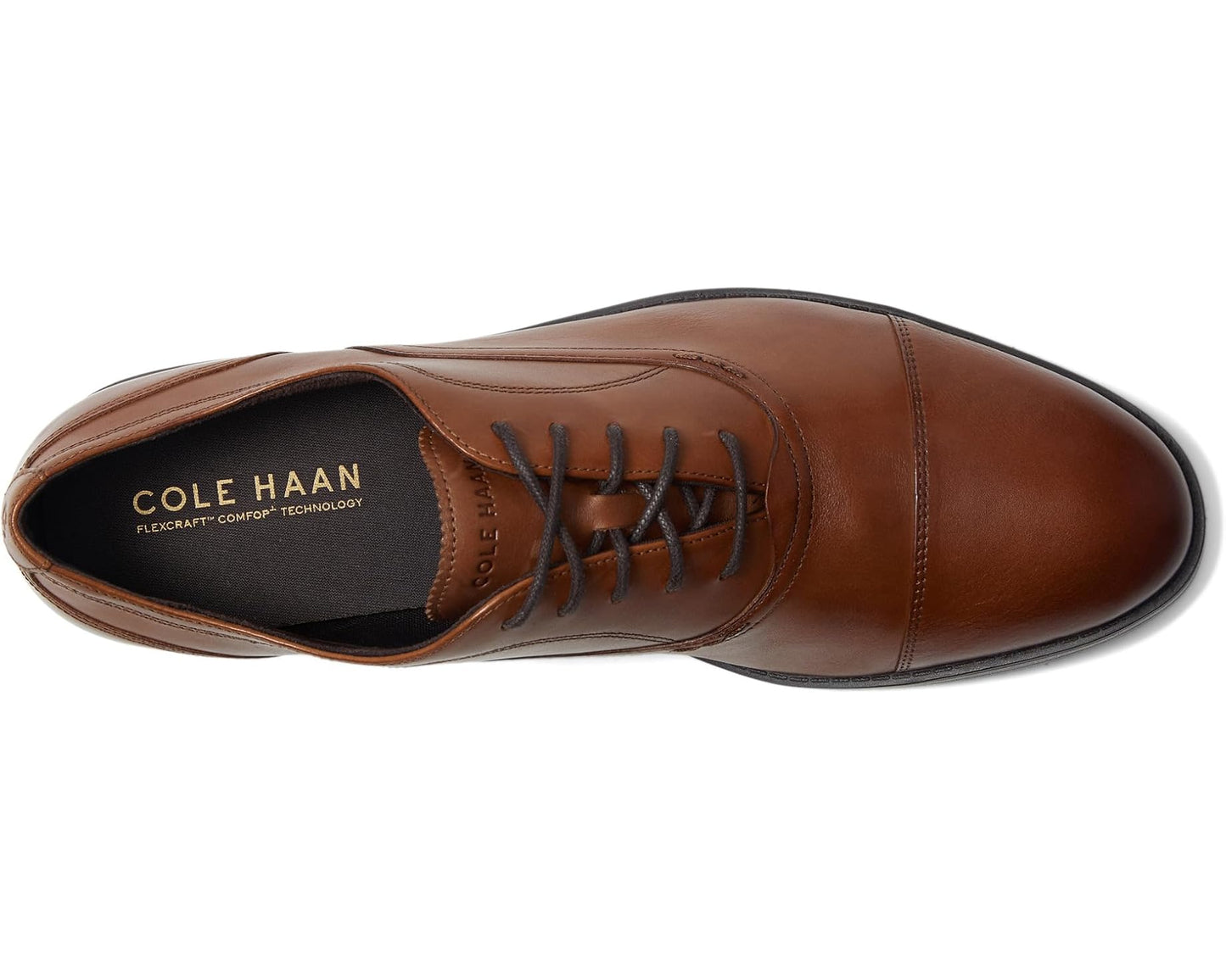 Men's Cole Haan Newmark Grand Cap Toe Oxfords British Tan/Dark Brown