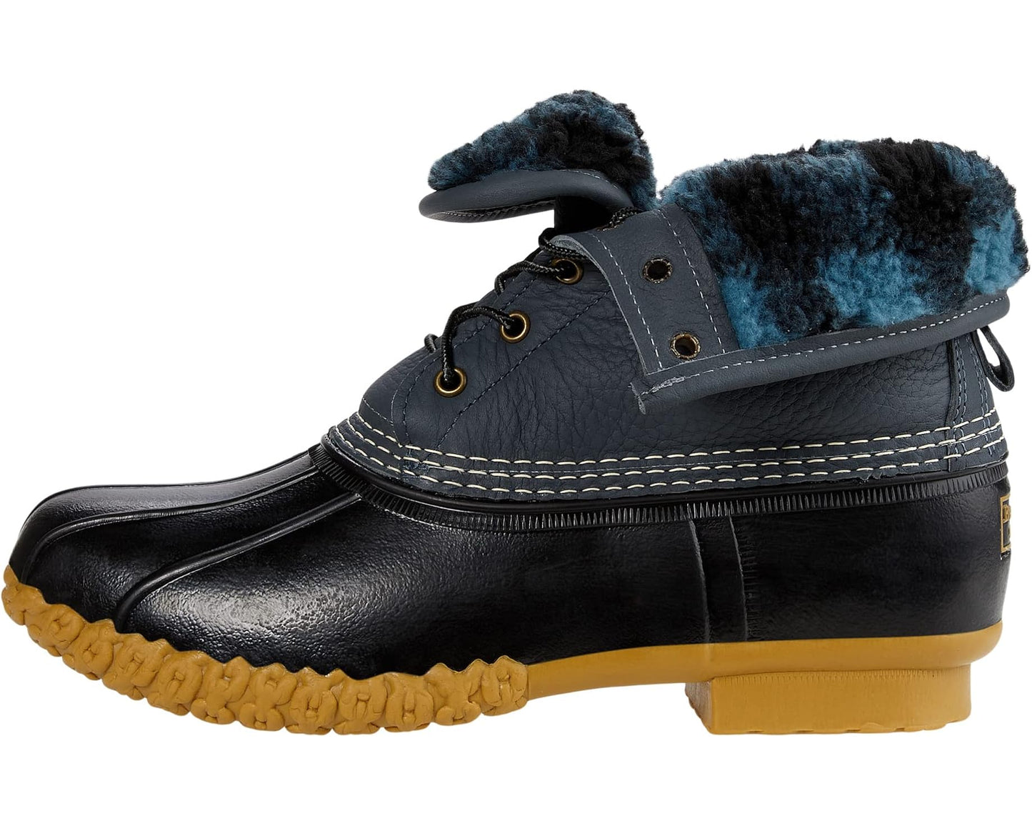 Men's L.L.Bean Bean Boots 8 Fleece Lined Insulated Iron/Black/Gum/Slate Plaid