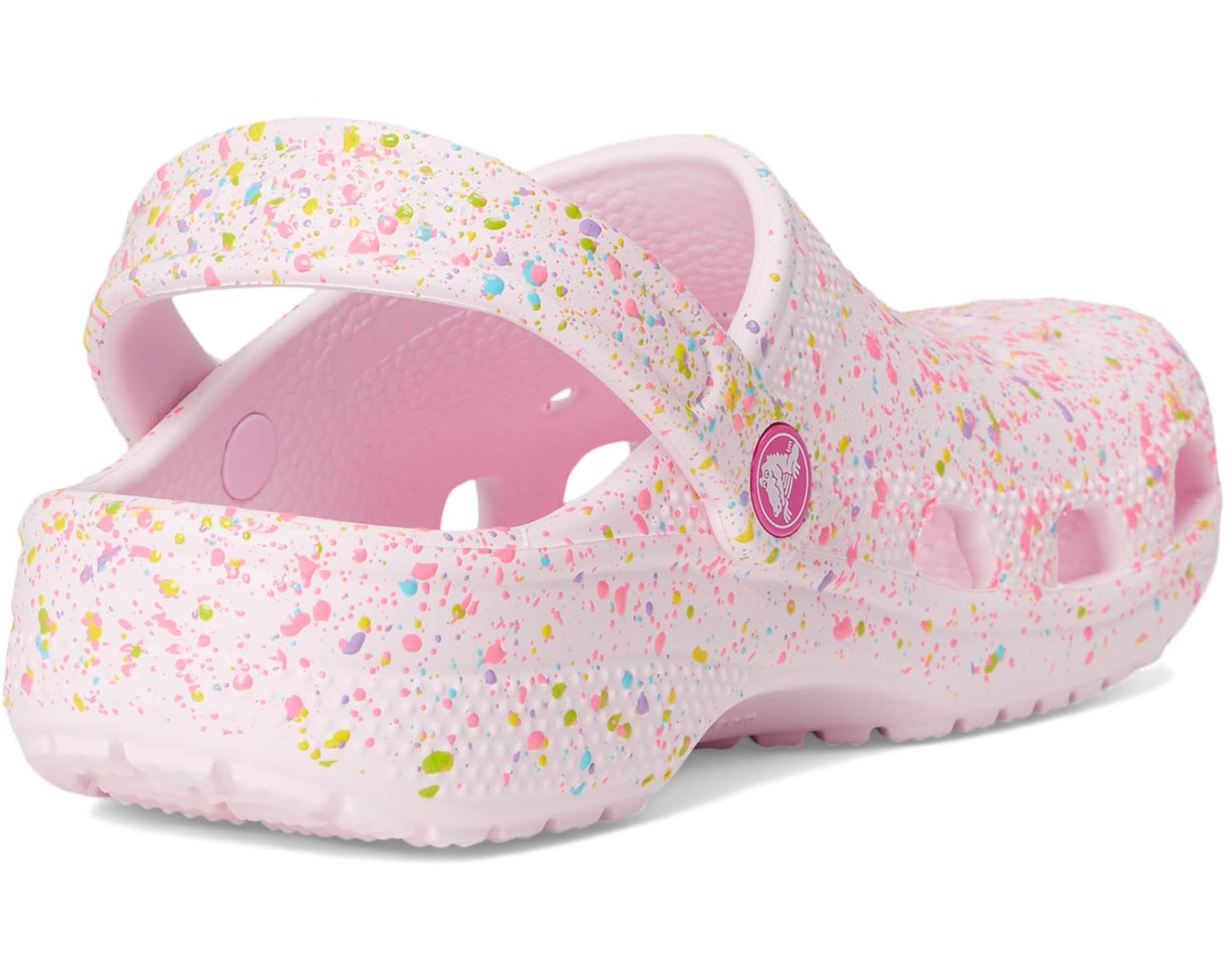 Unisex Crocs Kids Classic Clogs with Patterns and Graphics Pink Milk/Multi