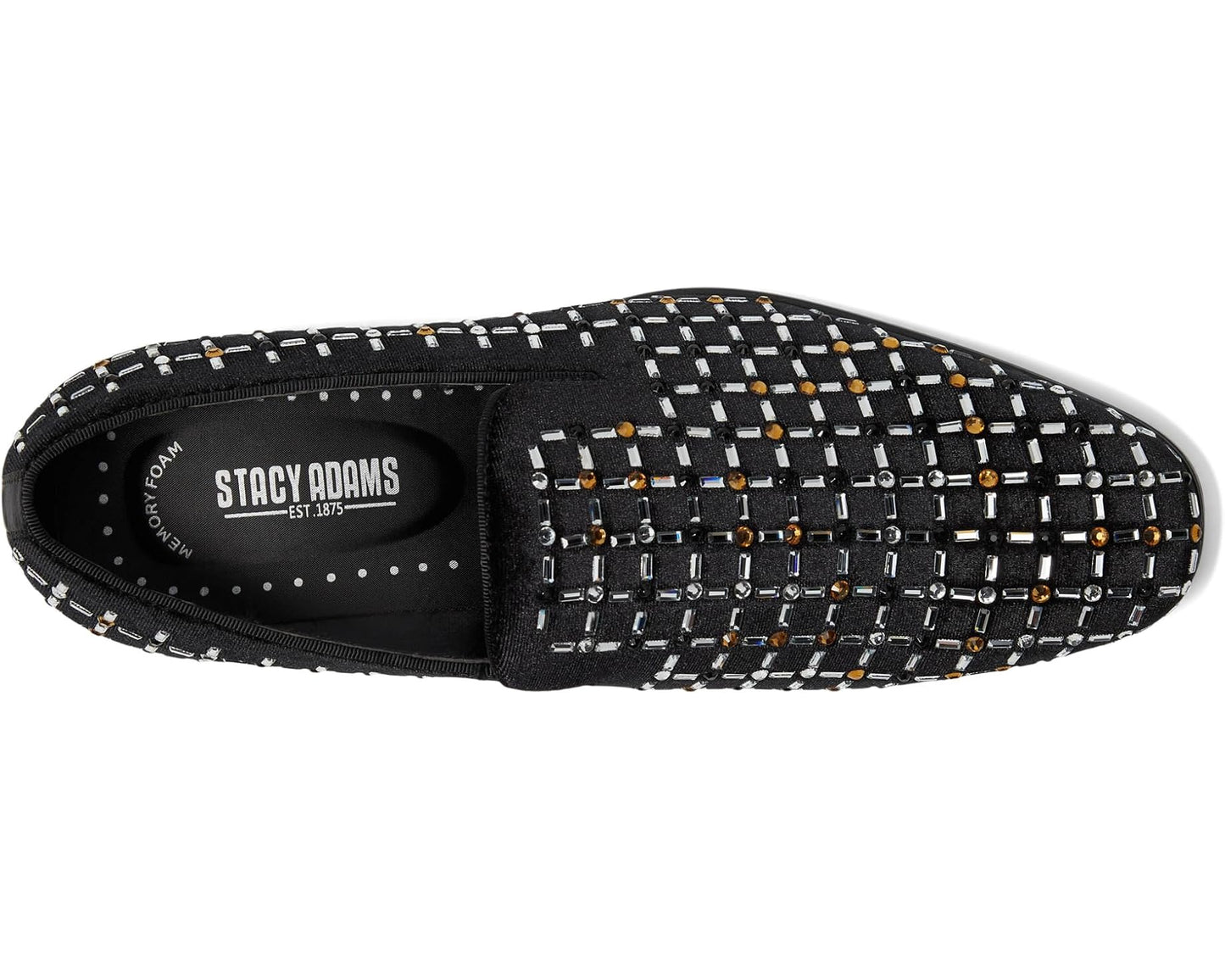 Men's Stacy Adams Stallford Rhinestone Slip-On Black Multi