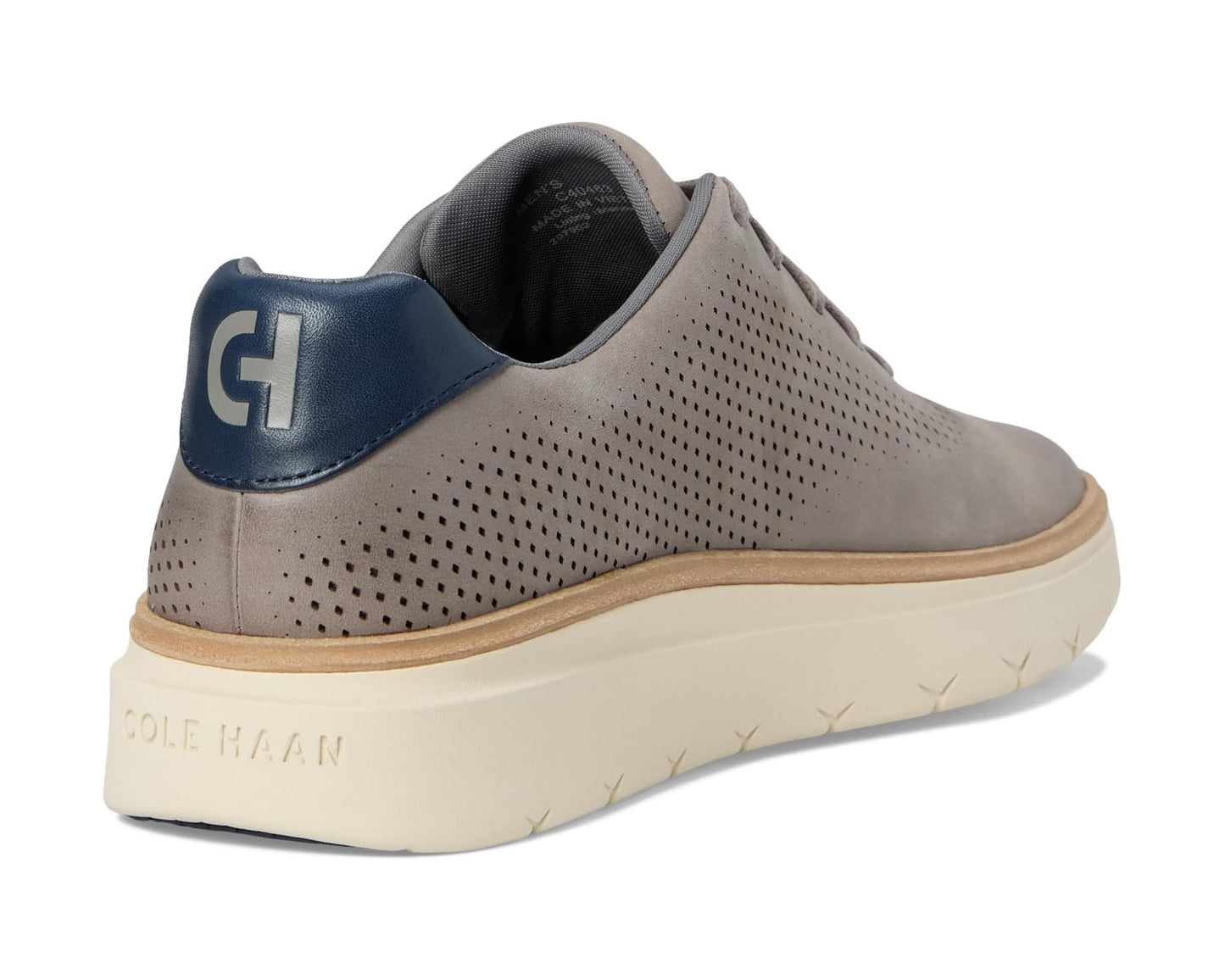 Men's Cole Haan Grandpro Featherarc Laser Sneakers Ironstone Nubuck/Silver Birch/Navy Blazer