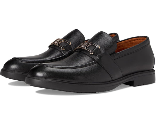 Men's Stacy Adams Todridge Moc Toe Slip-On Loafer Black Tumble