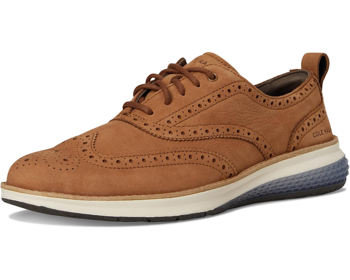 Men's Cole Haan Og Energyweave Wingtip Oxfords Golden Toffee Nubuck/China Blue/Ivory