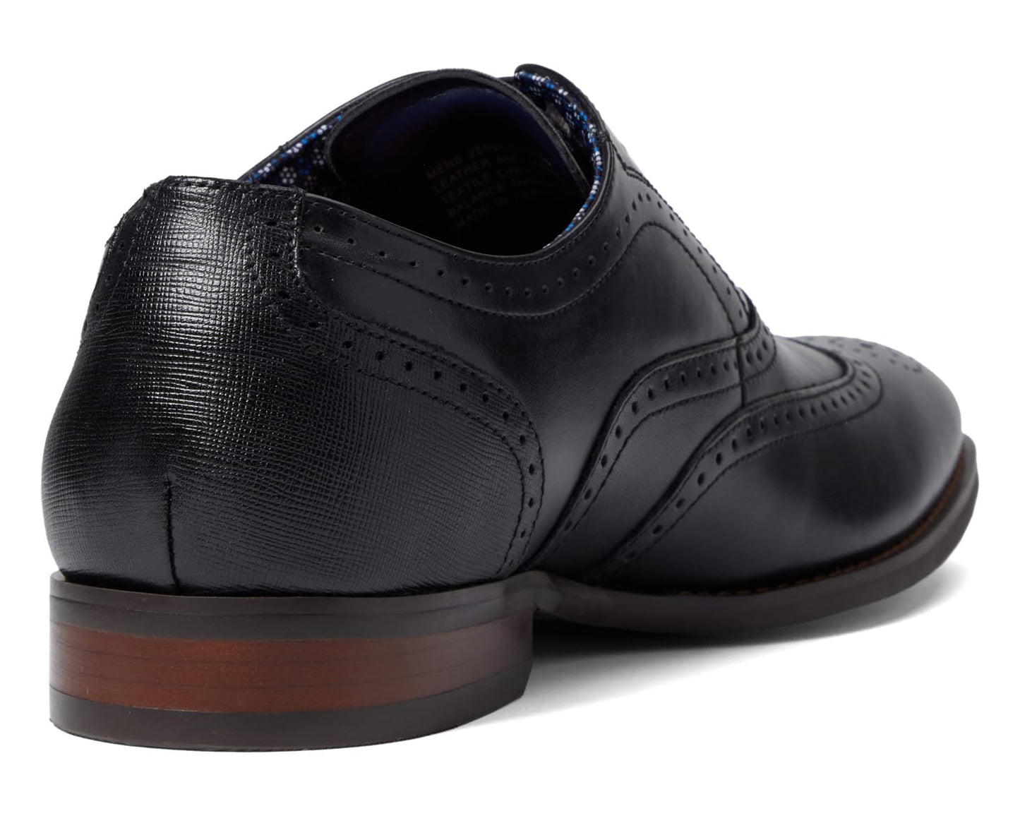Men's Stacy Adams Kaine Wing Tip Lace-Up Oxford Black
