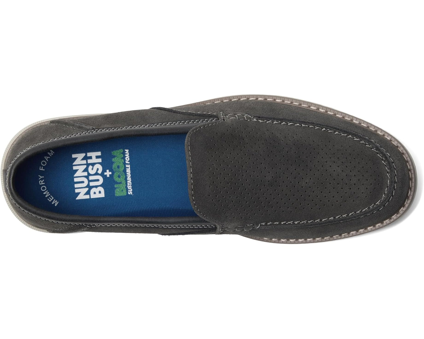 Men's Nunn Bush Otto EZ Moccasin Toe Slip-On Easy On Loafer Grey
