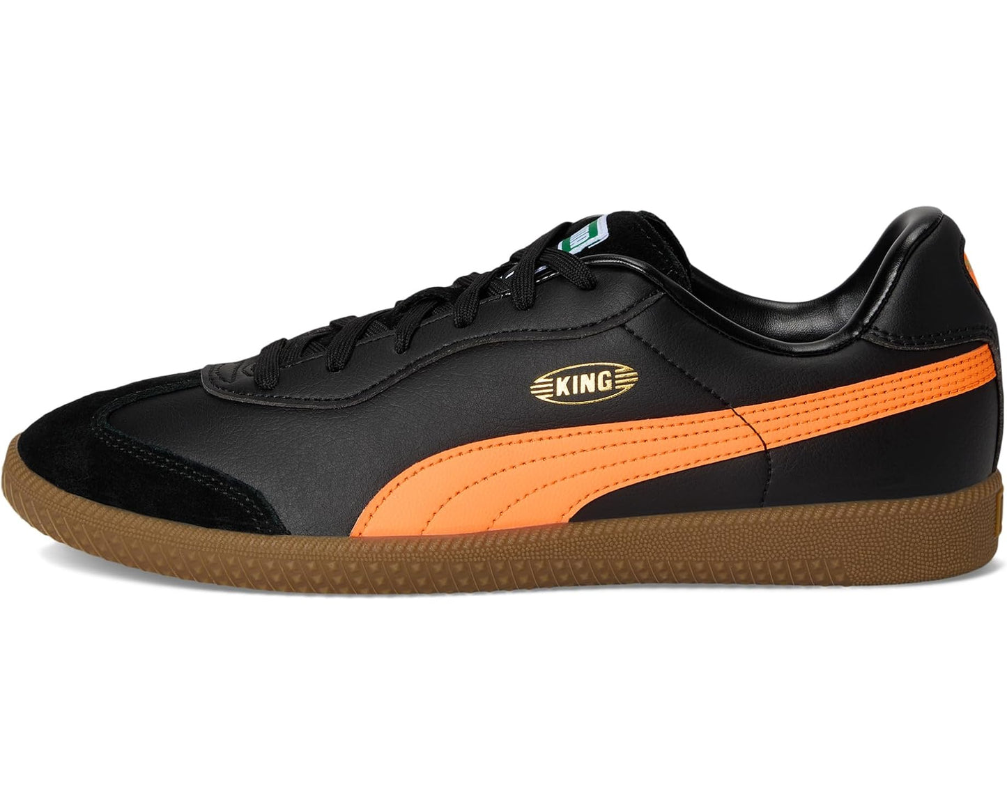 Men's PUMA King 21 Indoor Trainer Soccer Shoes Black/Heat Fire