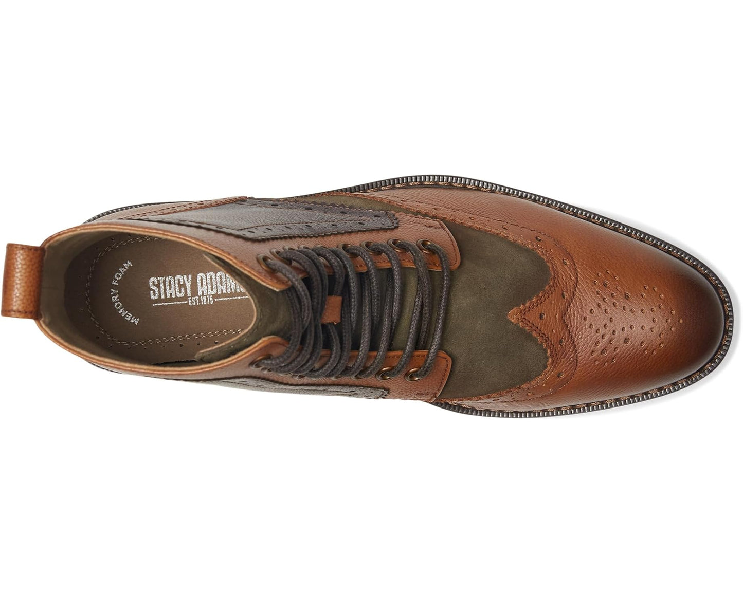 Men's Stacy Adams Finnegan Wing Tip Boot Olive Multi