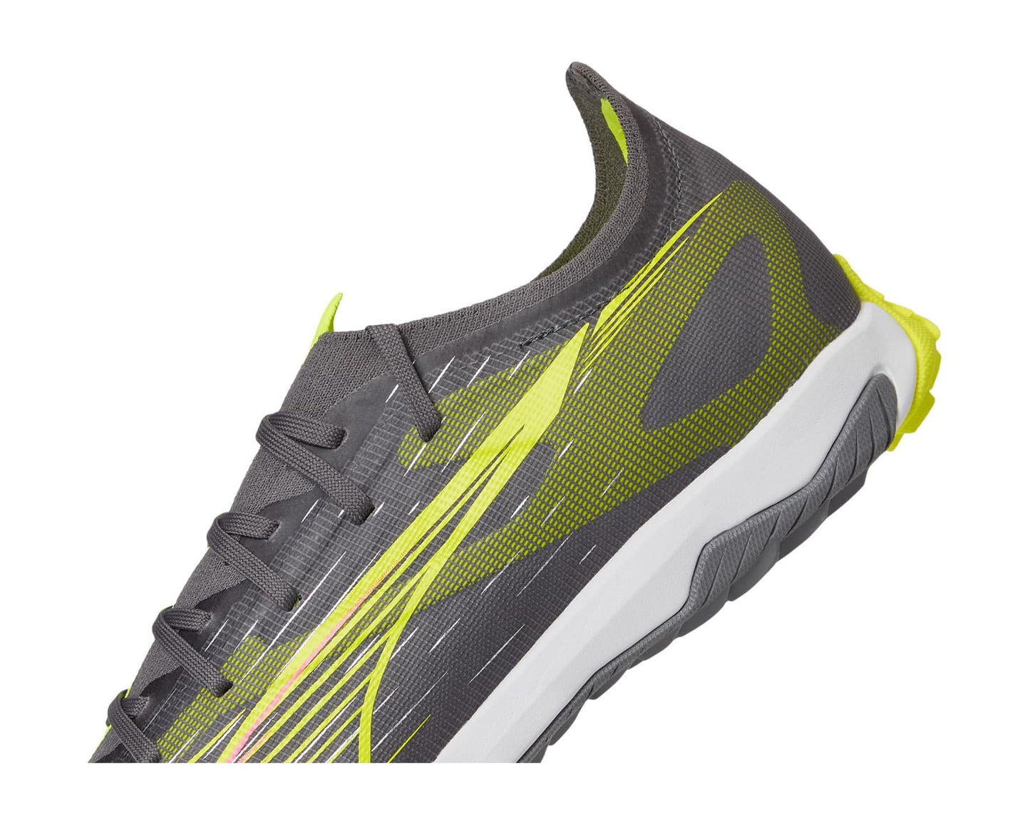 Men's PUMA Ultra 5 Match Turf Trainer Soccer Cleats Matte Aged Silver-Yellow Alert-Puma Aged Silver