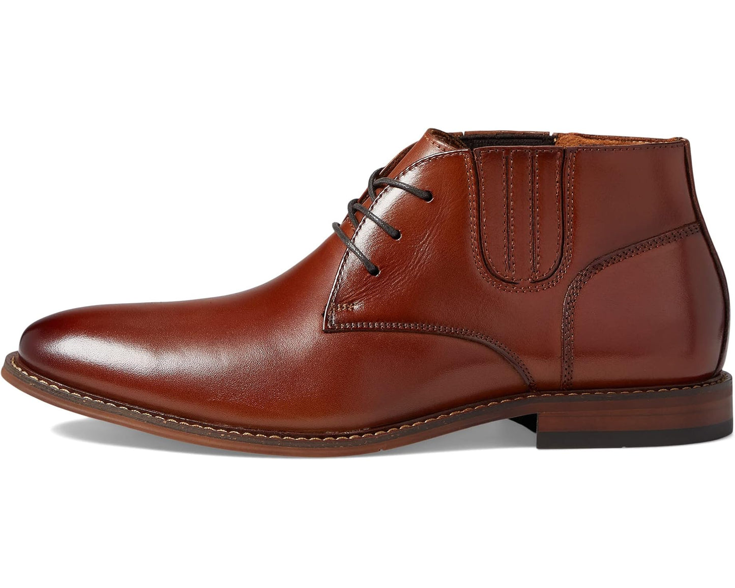 Men's Stacy Adams Maxwell Plain Toe Demi Boot Cognac