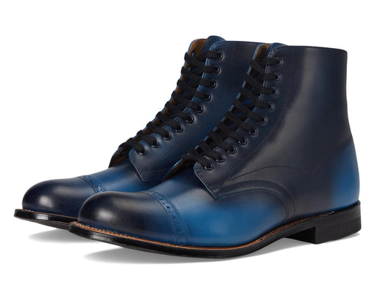 Men's Stacy Adams Madison Cap Toe Lace-Up Boots Blue