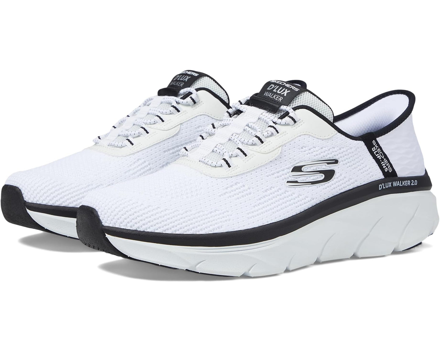 Men's SKECHERS D'Lux Walker 2.0 Rezinate Hands Free Slip-In White/Black