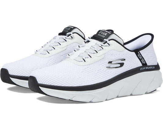 Men's SKECHERS D'Lux Walker 2.0 Rezinate Hands Free Slip-In White/Black