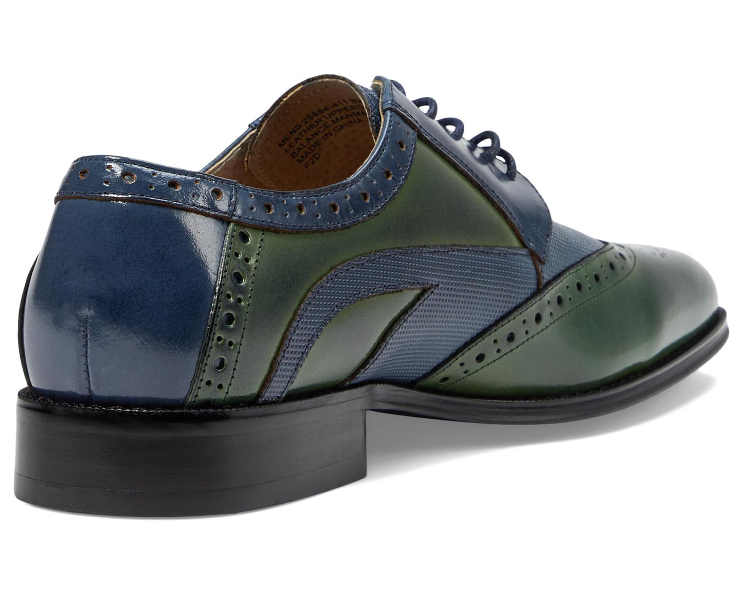 Men's Stacy Adams Ivingale Wing Tip Lace-Up Navy/Green