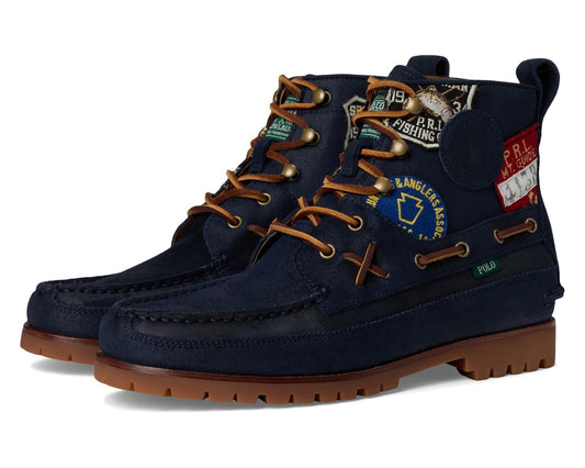 Men's Polo Ralph Lauren Ranger Mid Suede & Twill Boots Hunter Navy