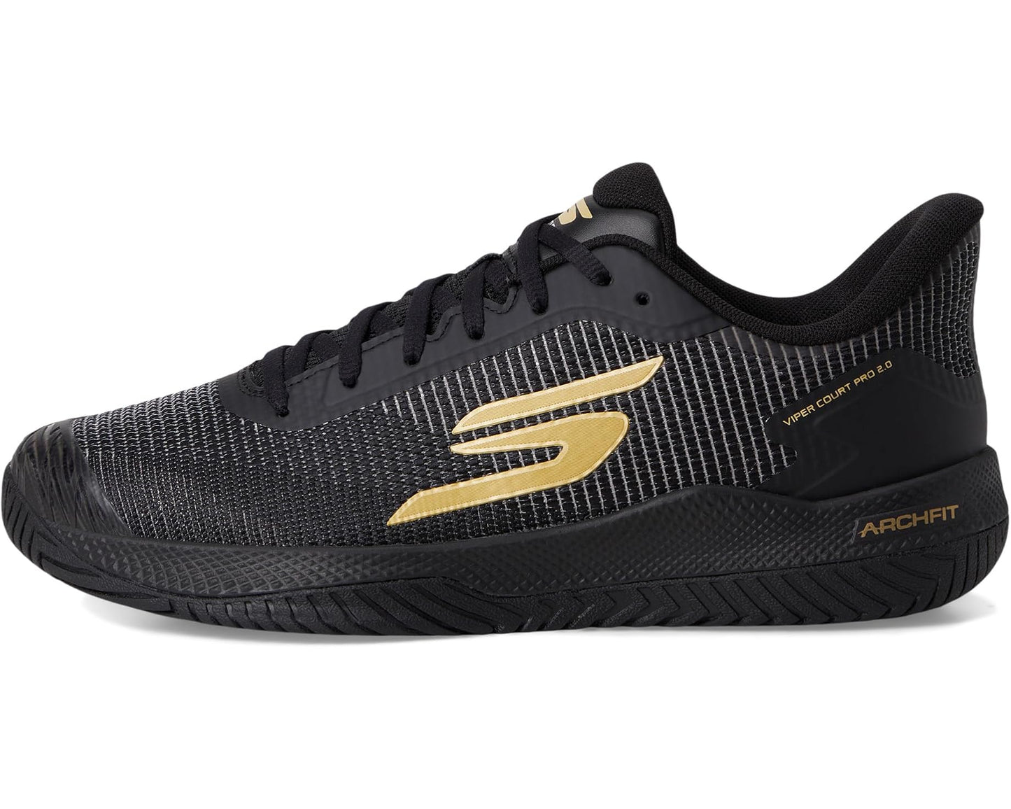 Men's SKECHERS Pickleball Viper Court Pro 2.0 Sneaker Black/Gold