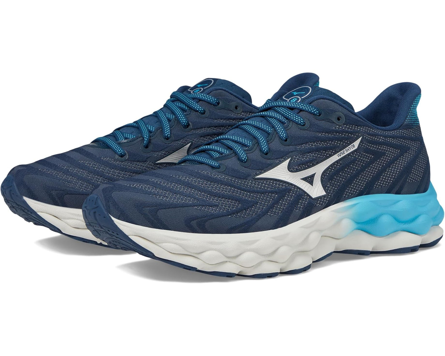Men's Mizuno Wave Sky 8 Blue Wng/Teal Silver