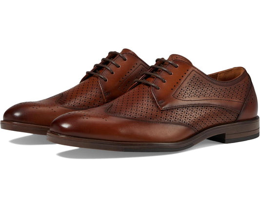 Men's Stacy Adams Asher Wingtip Lace Oxford Cognac