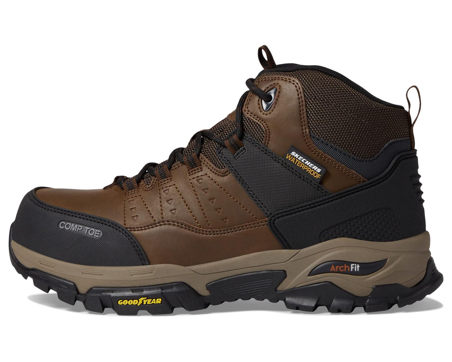 Men's SKECHERS Work Arch Fit Tarver Comp Toe Brown