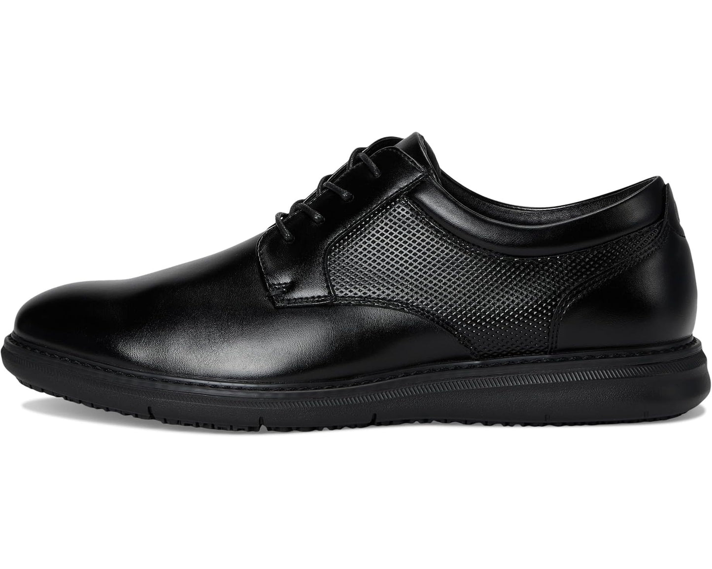Men's Nunn Bush Chase Slip Resistant Work Plain Toe Oxford for Restaurant, Food Service & Hospitality Black