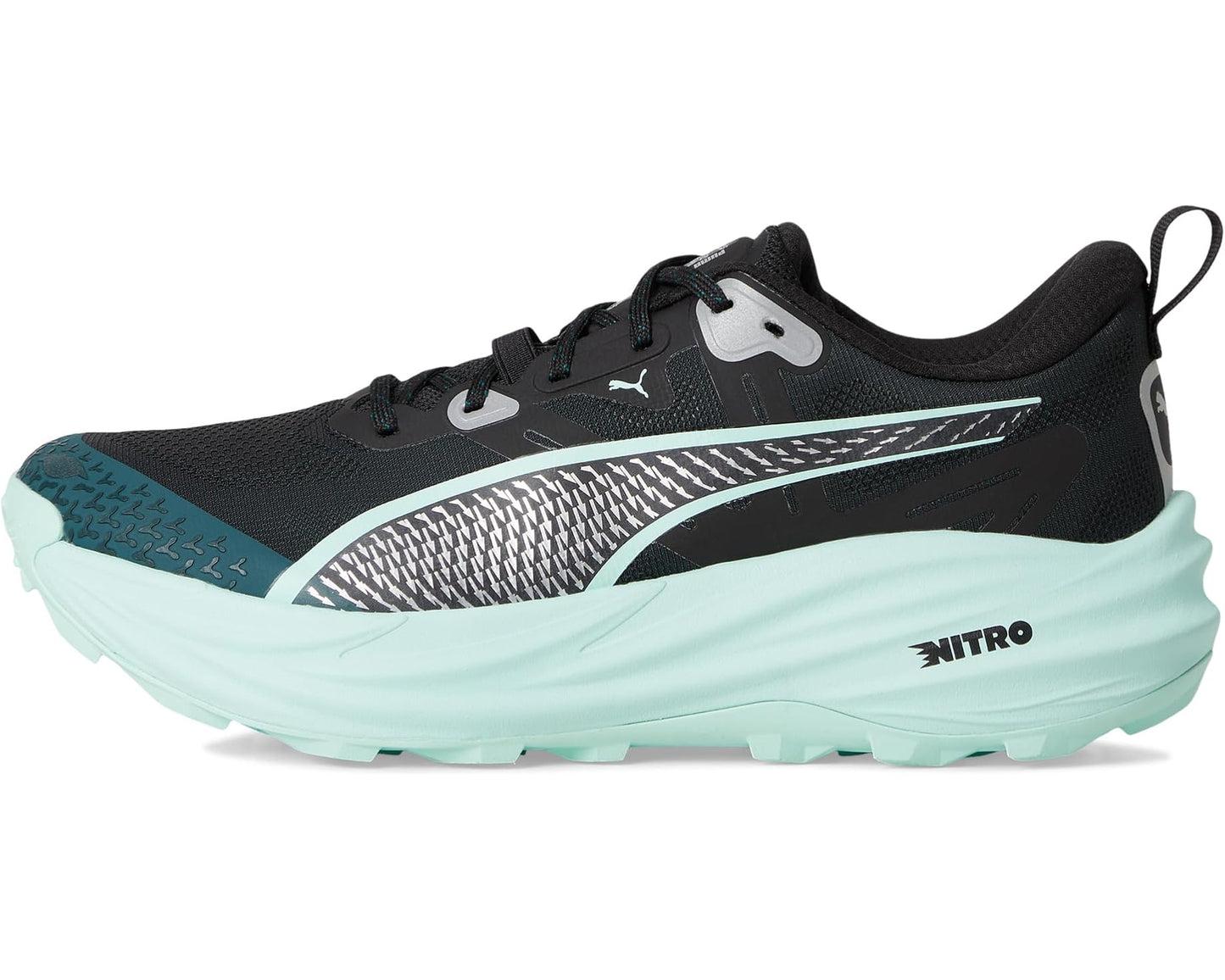 Men's PUMA Voyage Nitro Trail Running Shoes Green Terrain/Mint Melt