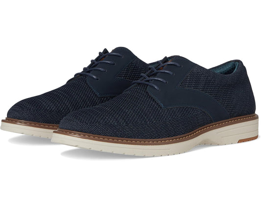 Men's Nunn Bush Griff Plain Toe Knit Oxford Lightweight and Comfortable for any Occasion Knit Lace-Up Navy