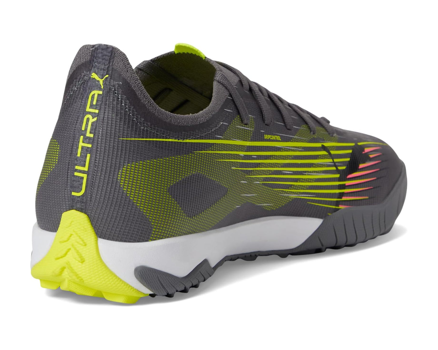 Men's PUMA Ultra 5 Match Turf Trainer Soccer Cleats Matte Aged Silver-Yellow Alert-Puma Aged Silver