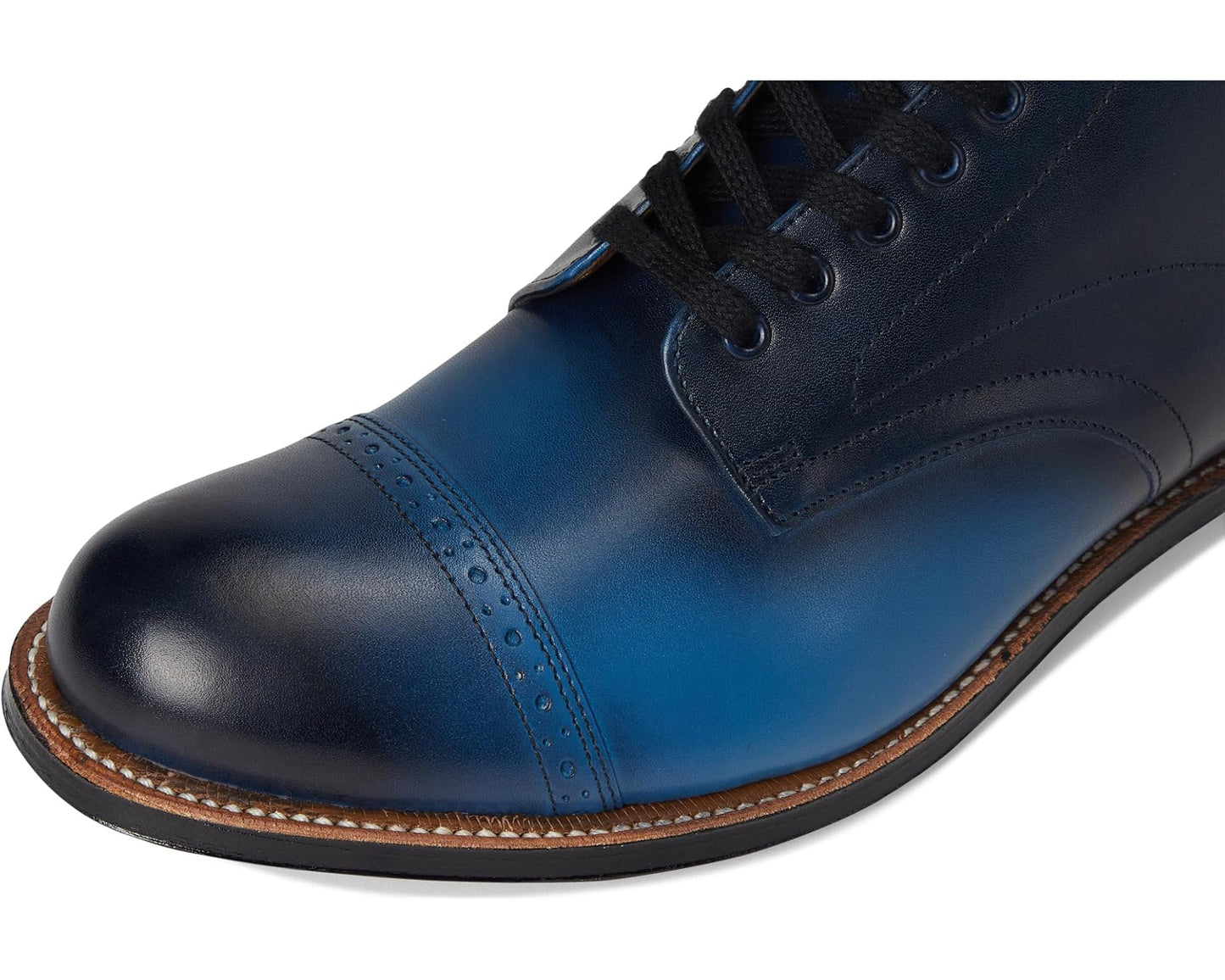 Men's Stacy Adams Madison Cap Toe Lace-Up Boots Blue