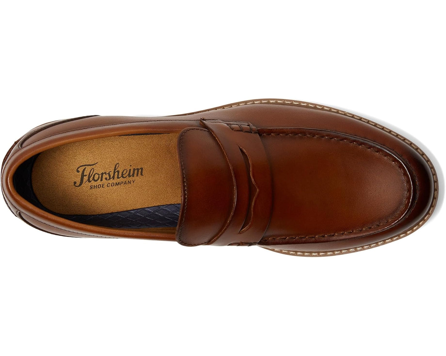Men's Florsheim Renegade Moc Toe Penny Loafer Cognac Multi