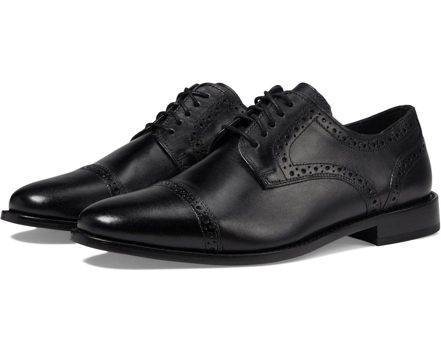 Men's Nunn Bush Norcross Cap Toe Dress Casual Oxford Black