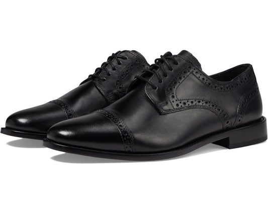 Men's Nunn Bush Norcross Cap Toe Dress Casual Oxford Black