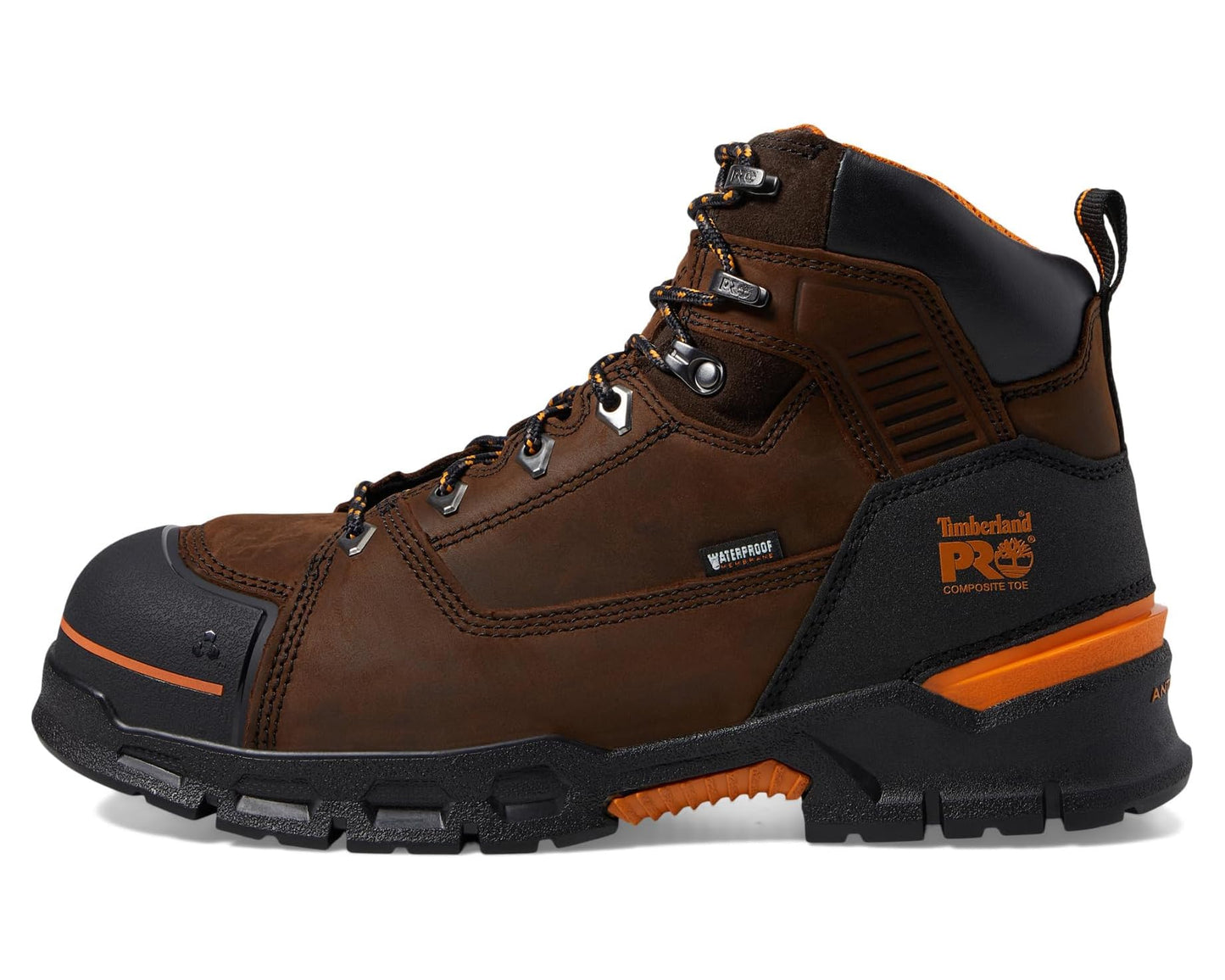 Men's Timberland PRO Endurance EV 6 Composite Safety Toe Puncture Resistant Waterproof Walnut/Orange