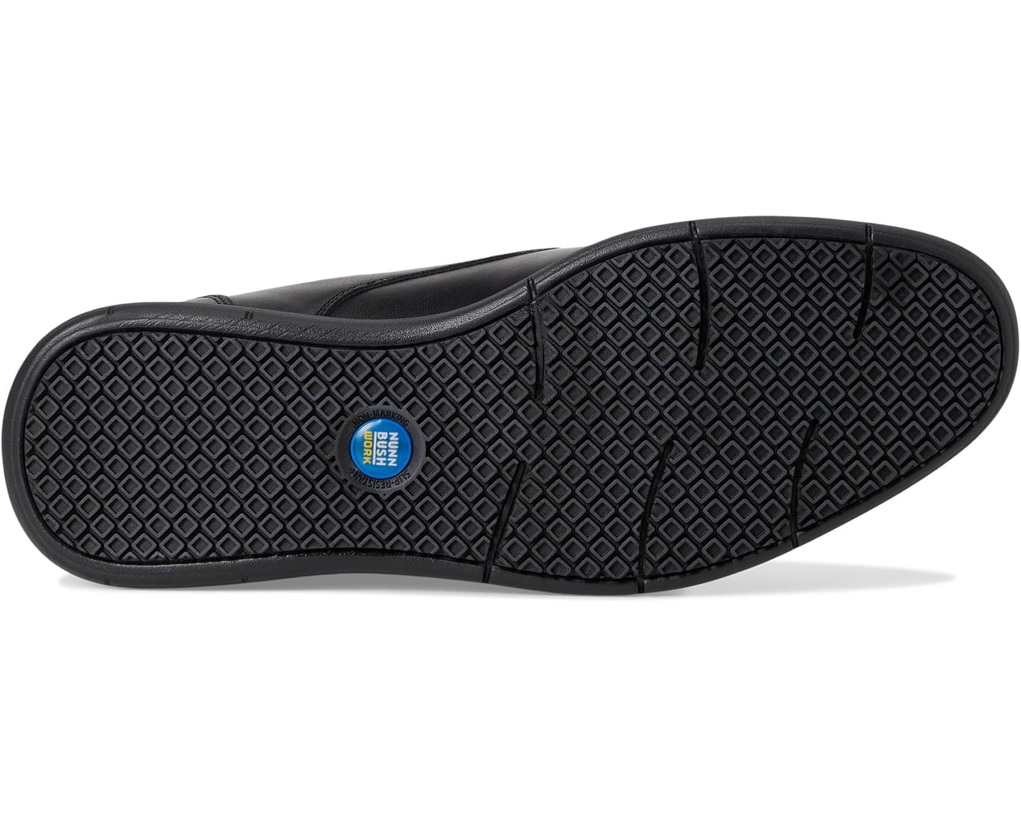 Men's Nunn Bush Chase Slip Resistant Work Slip-On for Restaurant Food Service & Hospitality Black