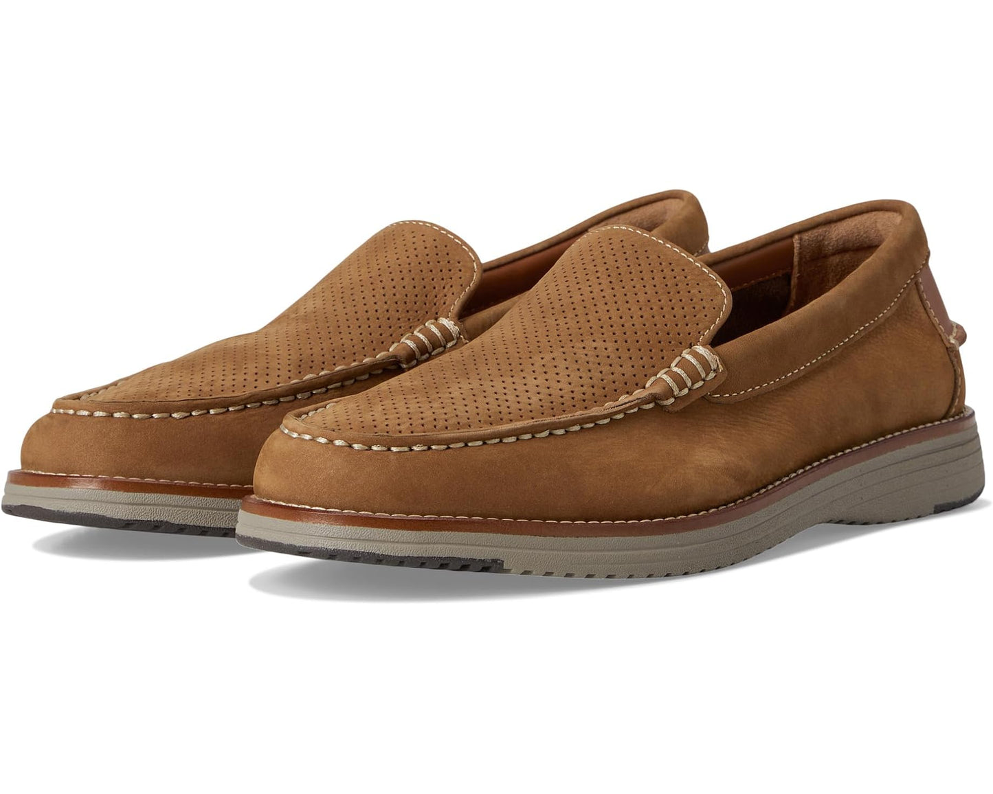 Men's Johnston & Murphy Upton Perfed Venetian Snuff Nubuck