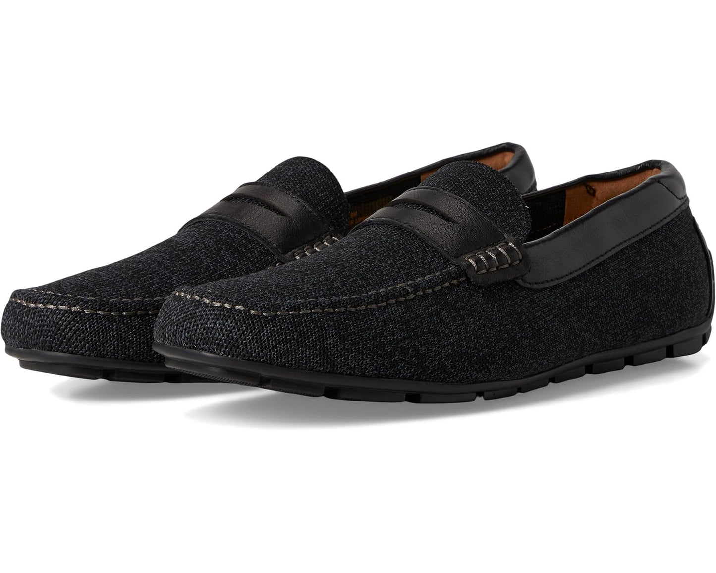 Men's Florsheim Motor Knit Moc Toe Penny Driver Black