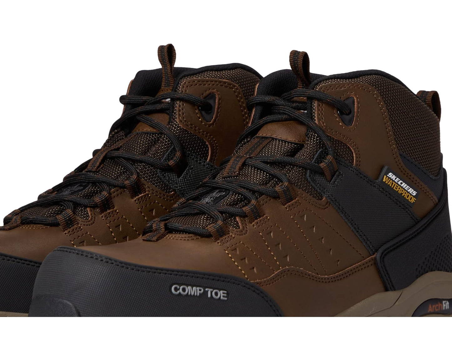 Men's SKECHERS Work Arch Fit Tarver Comp Toe Brown