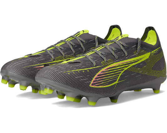 Men's PUMA Ultra 5 Pro Firm, Artificial Ground Soccer Cleats Matte Aged Silver-Yellow Alert-Sun Struck