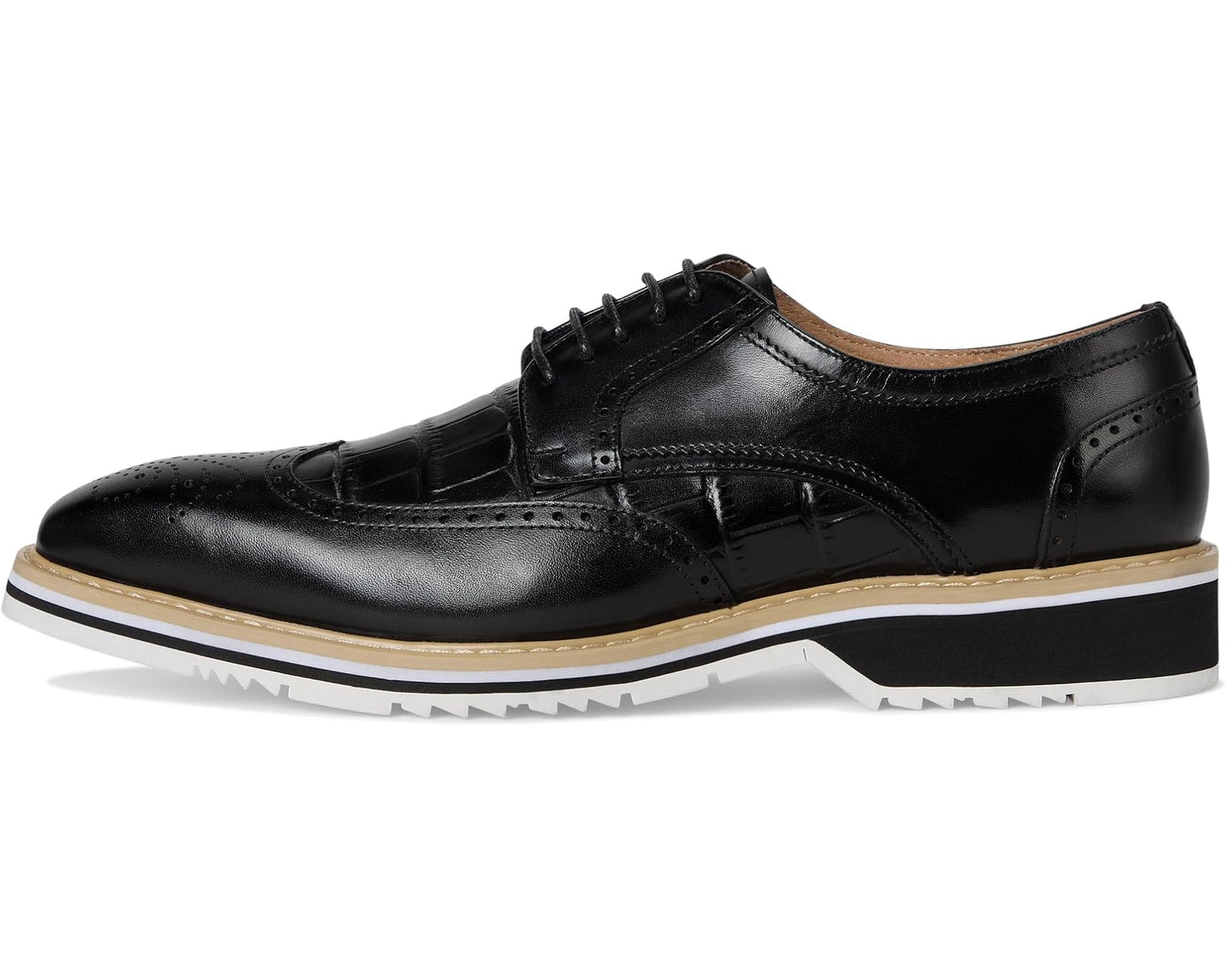Men's Stacy Adams Beaumont Wing Tip Lace-Up Black