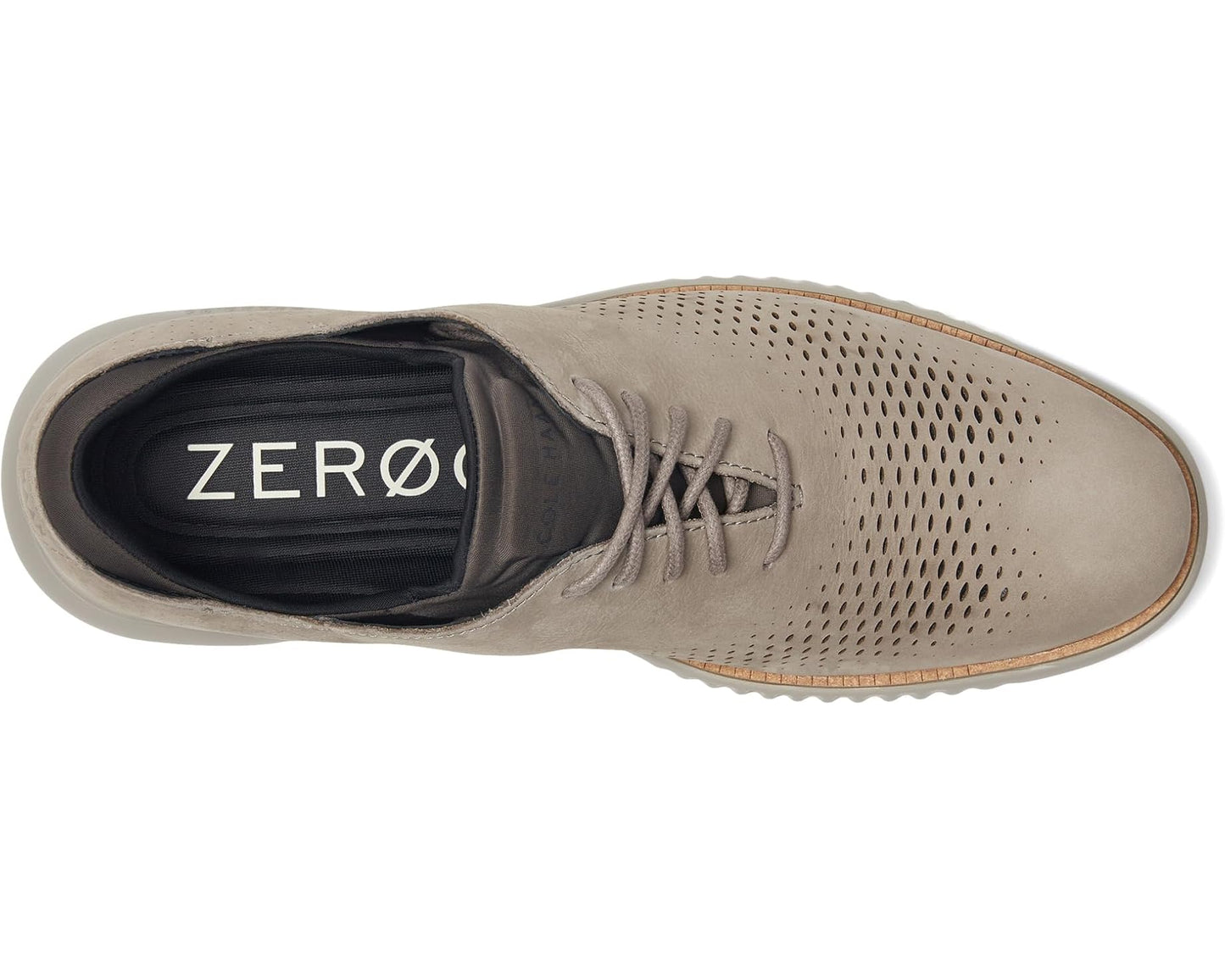 Men's Cole Haan 2.Zerogrand Laser Wing Tip Oxford Lined Ironstone Nubuck/Natural/Paloma