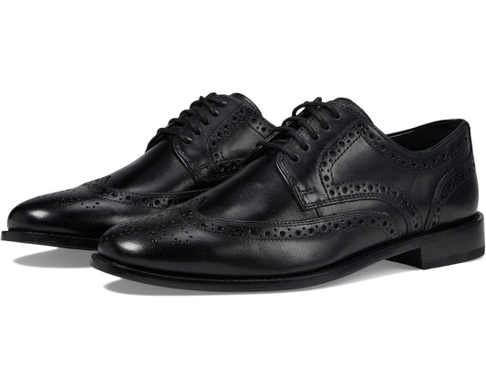 Men's Nunn Bush Nelson Wing Tip Dress Casual Oxford Black