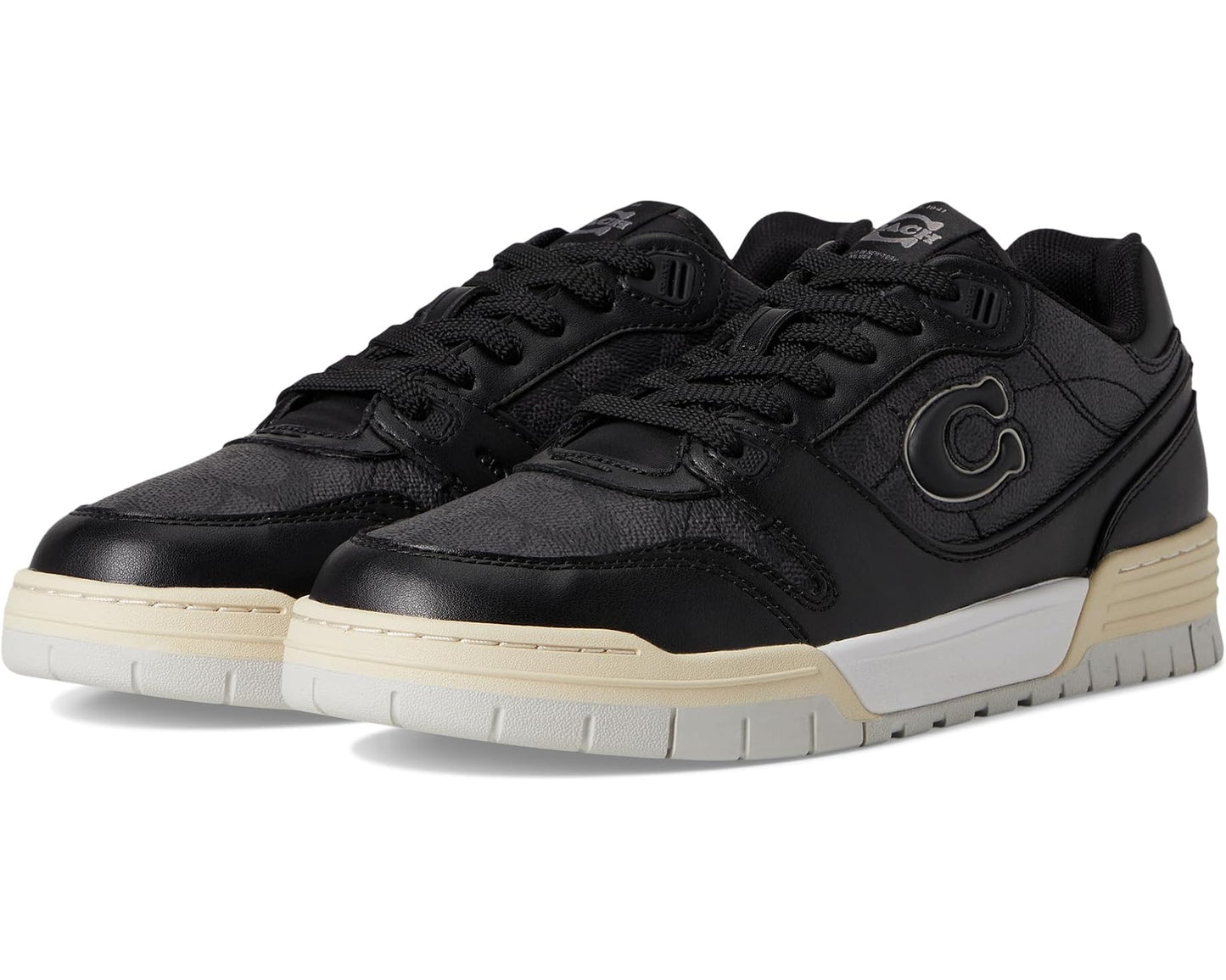 Men's COACH Soho Sneaker with Signature Canvas Charcoal/Black