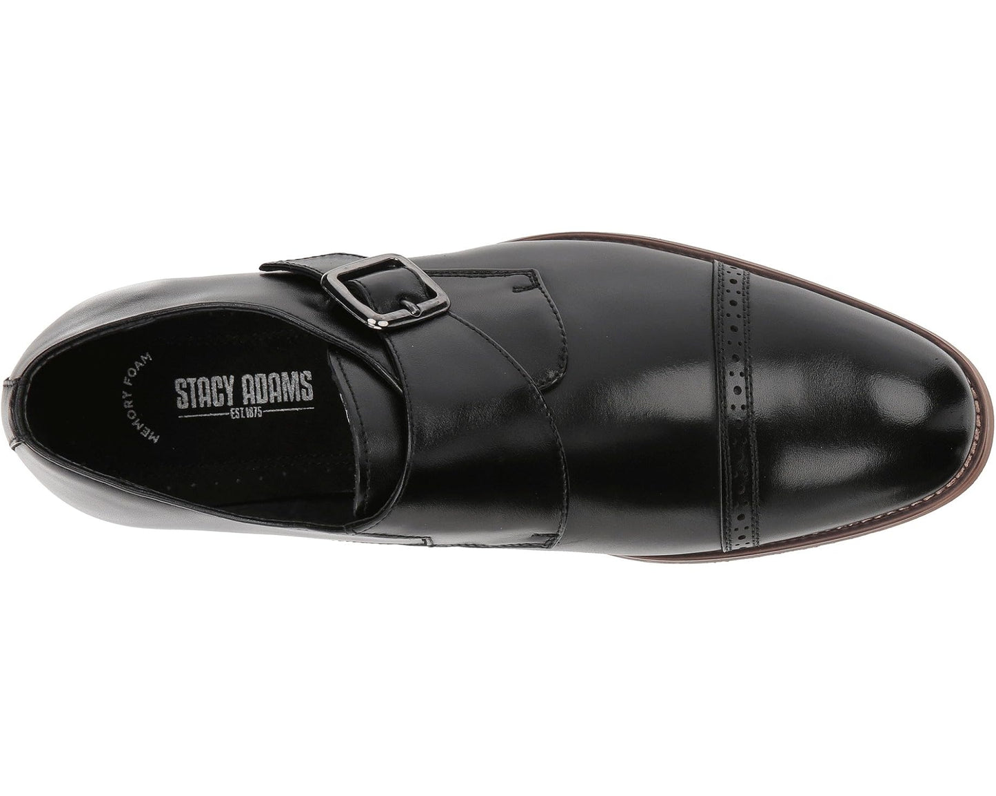 Men's Stacy Adams Desmond Cap-Toe Monk-Strap Loafer Black