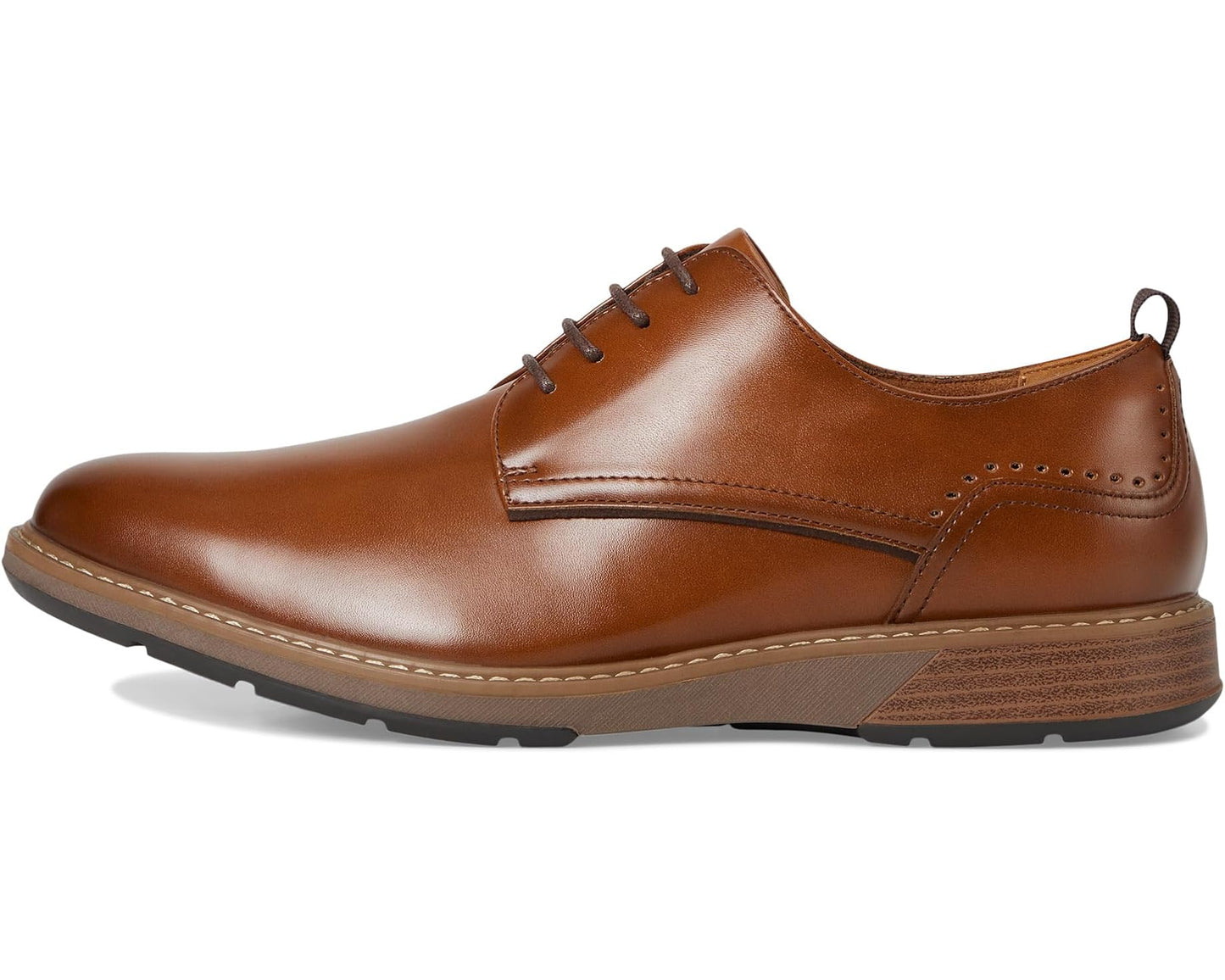 Men's Stacy Adams Pacer Plain Toe Oxford Cognac